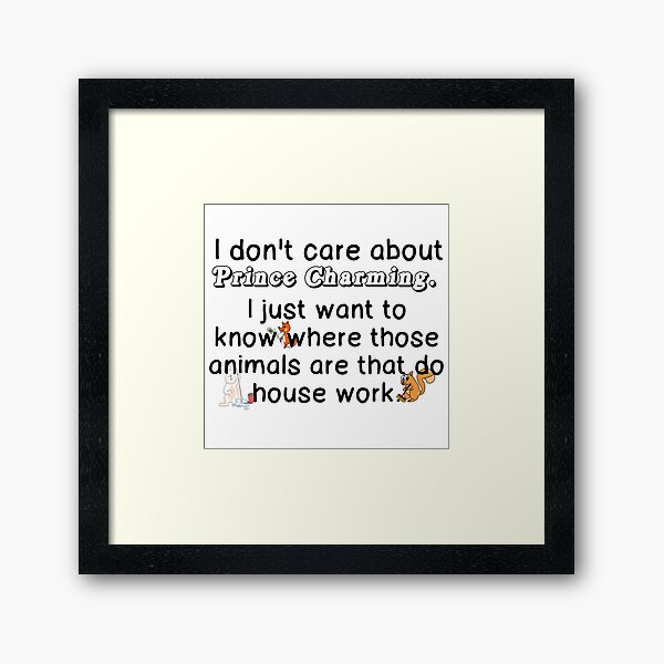 ANIMALS THAT DO HOUSE WORK Framed Art Print