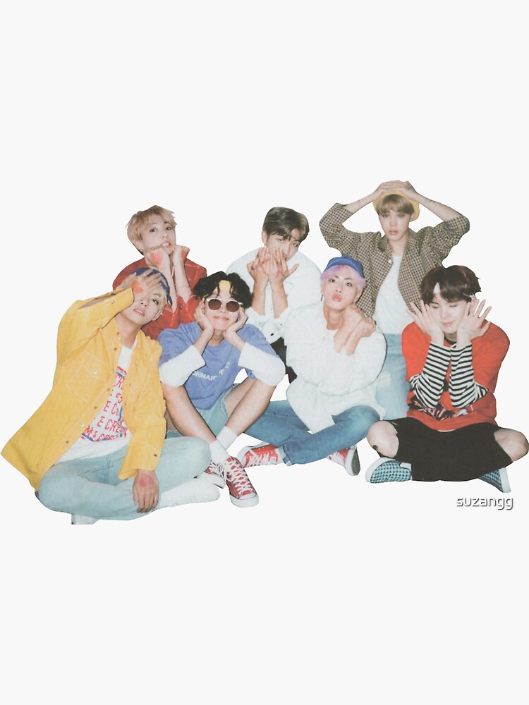  bts  ot7 cute aesthetic  Sticker  by suzangg Redbubble