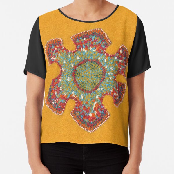 Growing - Casuarina - embroidery of plant cells Chiffon Top