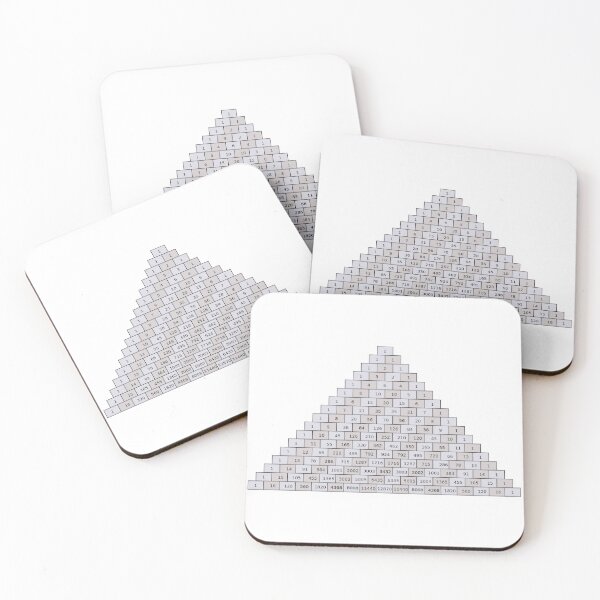 Pascal's Triangle #PascalsTriangle Number Pattern #NumberPattern Coasters (Set of 4)