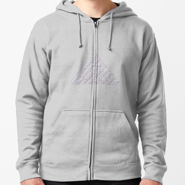 Pascal's Triangle #PascalsTriangle Number Pattern #NumberPattern Zipped Hoodie