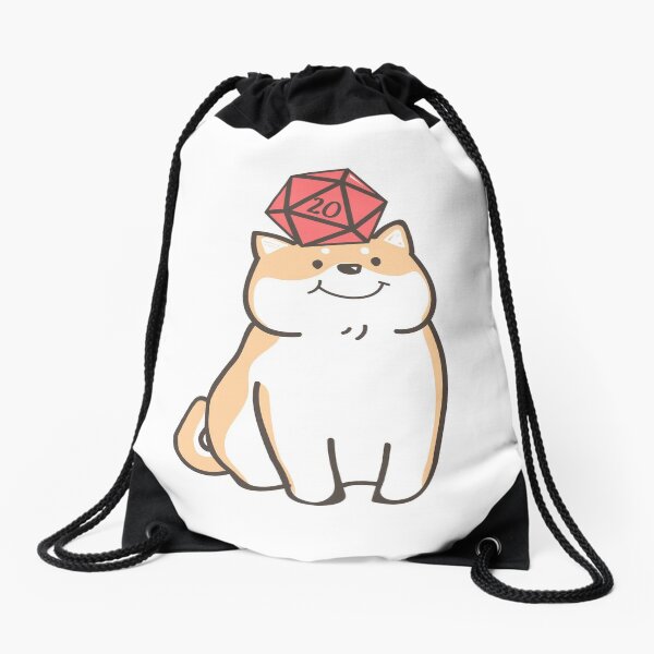 Kawaii Shiba Inu Dog for Dogs Lover Polyhedral D20 Dice Drawstring Bag