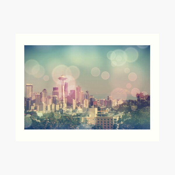 Dreamy Seattle Skyline Art Print