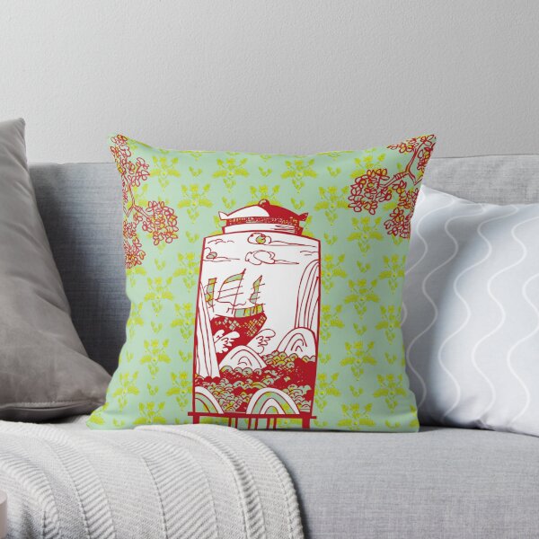 Landscape with vase Throw Pillow
