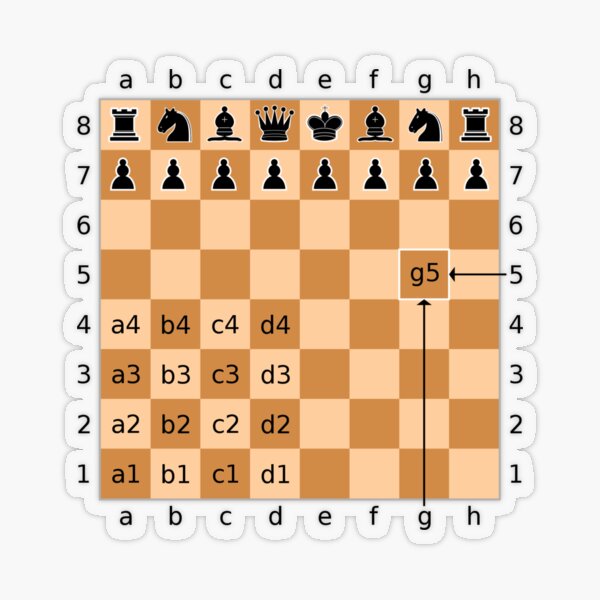 Algebraic notation (or AN) is a method for recording and describing the moves in a game of chess Transparent Sticker