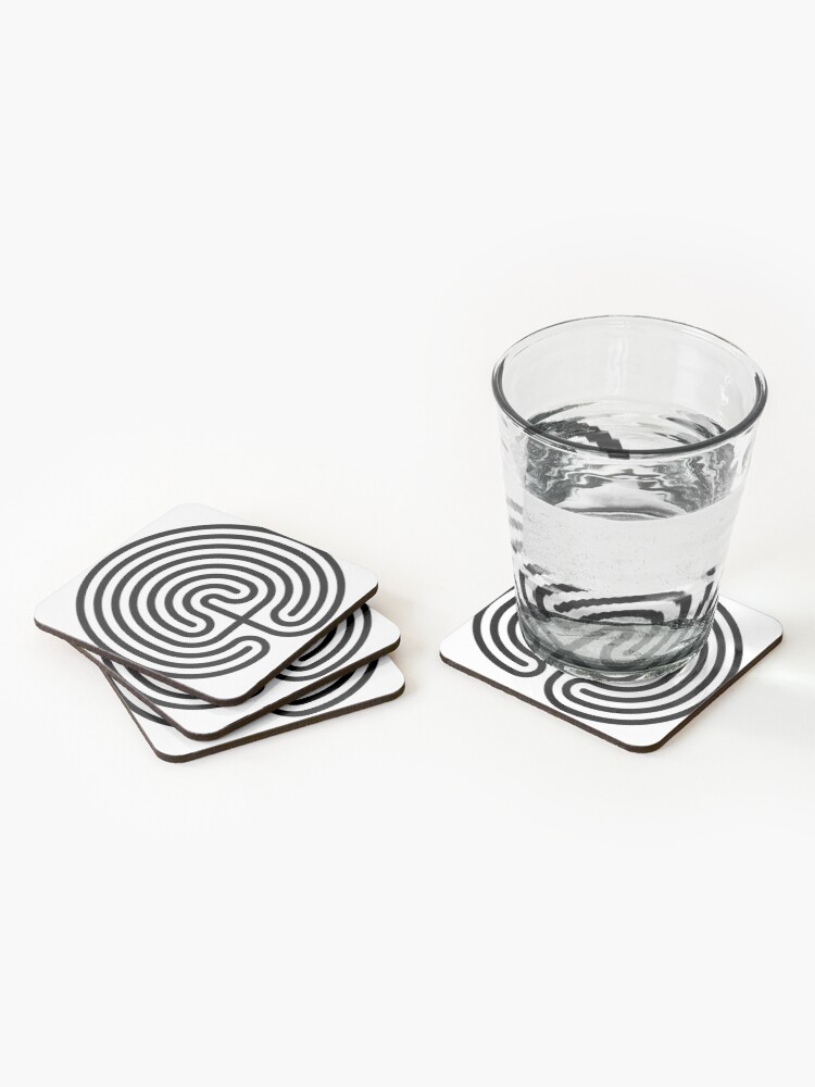 Alternate view of #Cretan, #labyrinth, Cretanlabyrinth Coasters (Set of 4)