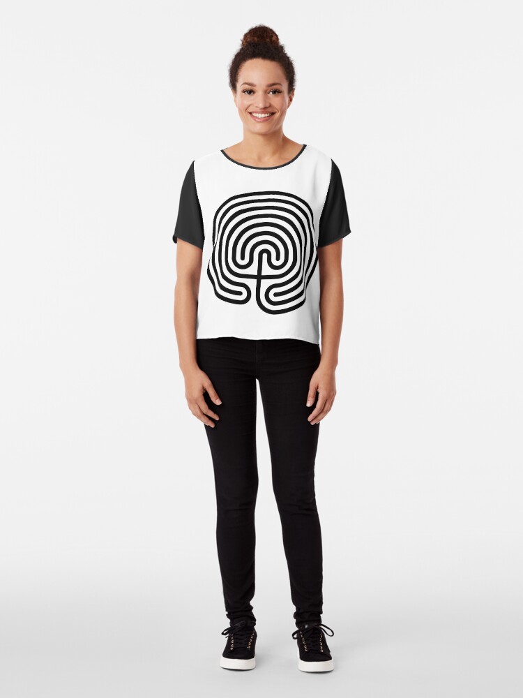Alternate view of #Cretan, #labyrinth, Cretanlabyrinth Chiffon Top
