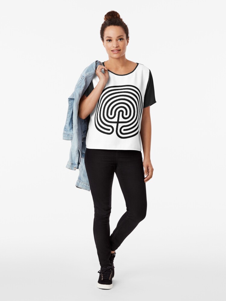 Alternate view of #Cretan, #labyrinth, Cretanlabyrinth Chiffon Top