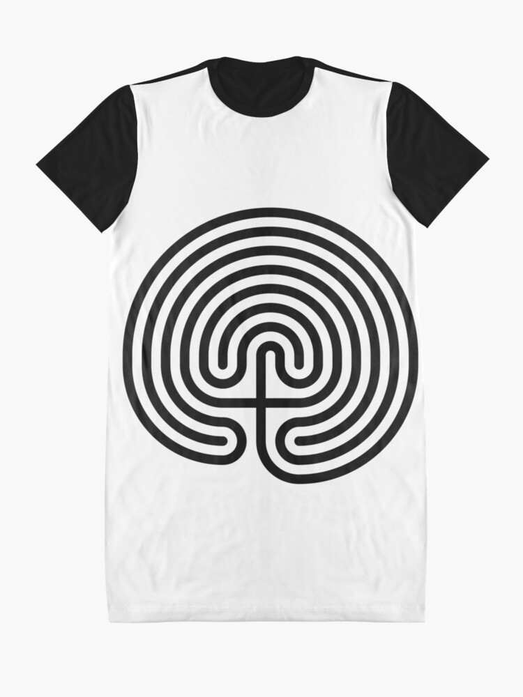 Alternate view of #Cretan, #labyrinth, Cretanlabyrinth Graphic T-Shirt Dress