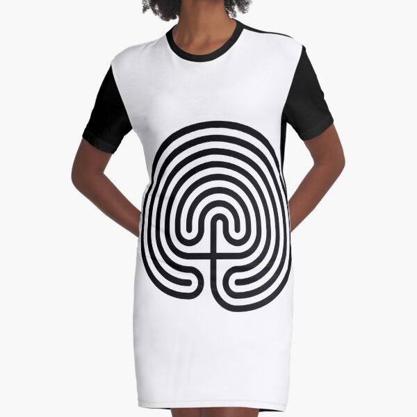 #Cretan, #labyrinth, Cretanlabyrinth Graphic T-Shirt Dress