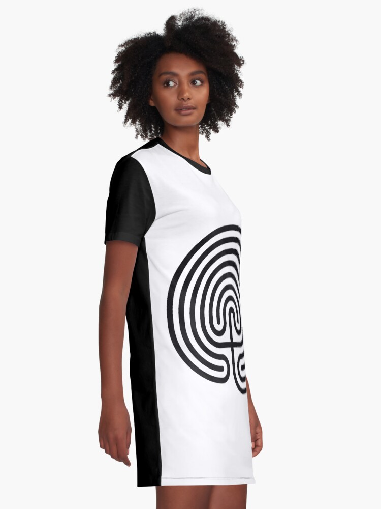 Alternate view of #Cretan, #labyrinth, Cretanlabyrinth Graphic T-Shirt Dress