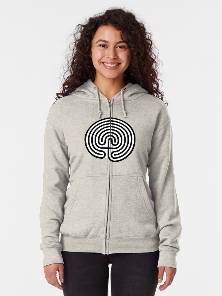 Alternate view of #Cretan, #labyrinth, Cretanlabyrinth Zipped Hoodie