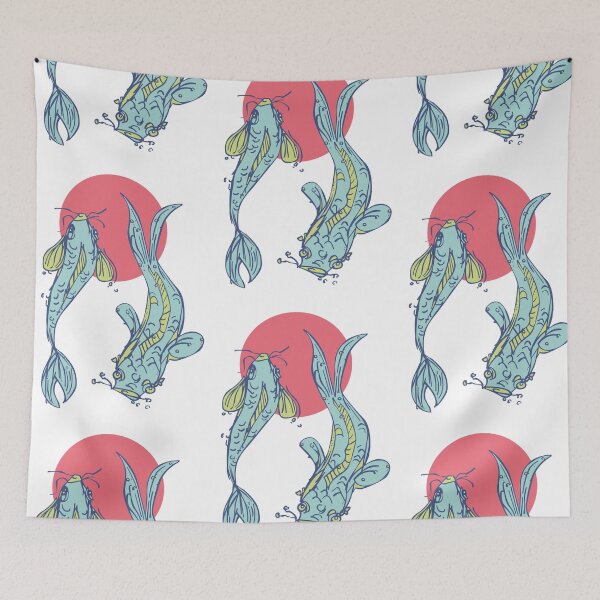 Item preview, Koi, fish, carp, Japan, lotus flowers designed and sold by einechtervogel.
