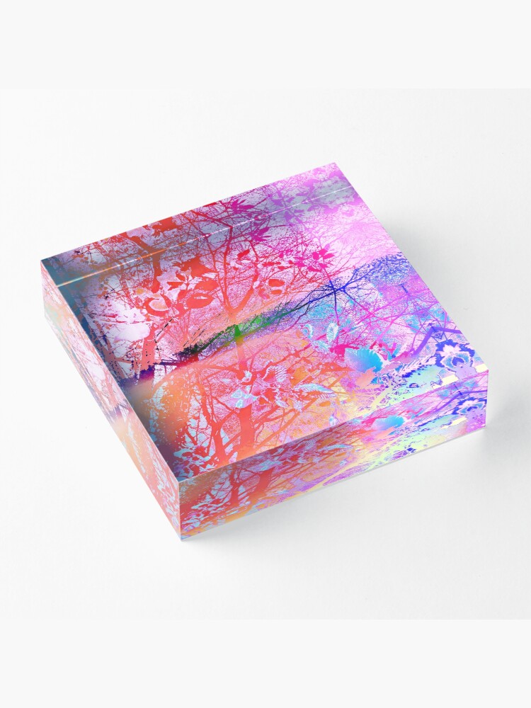 Alternate view of under the trees colorful Acrylic Block