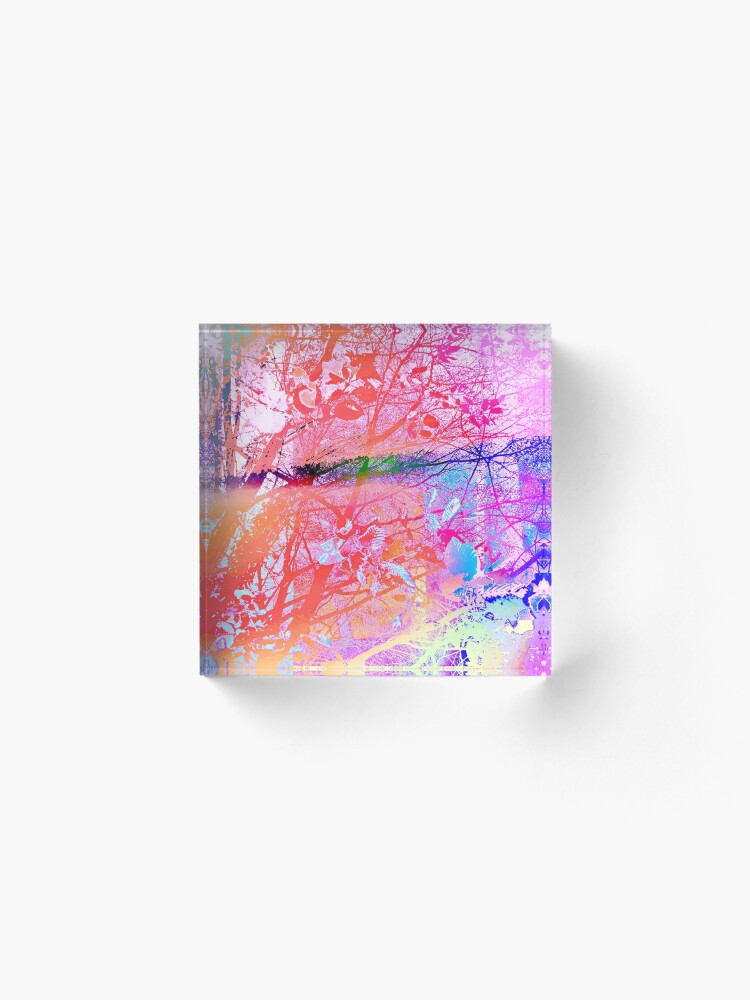 Alternate view of under the trees colorful Acrylic Block