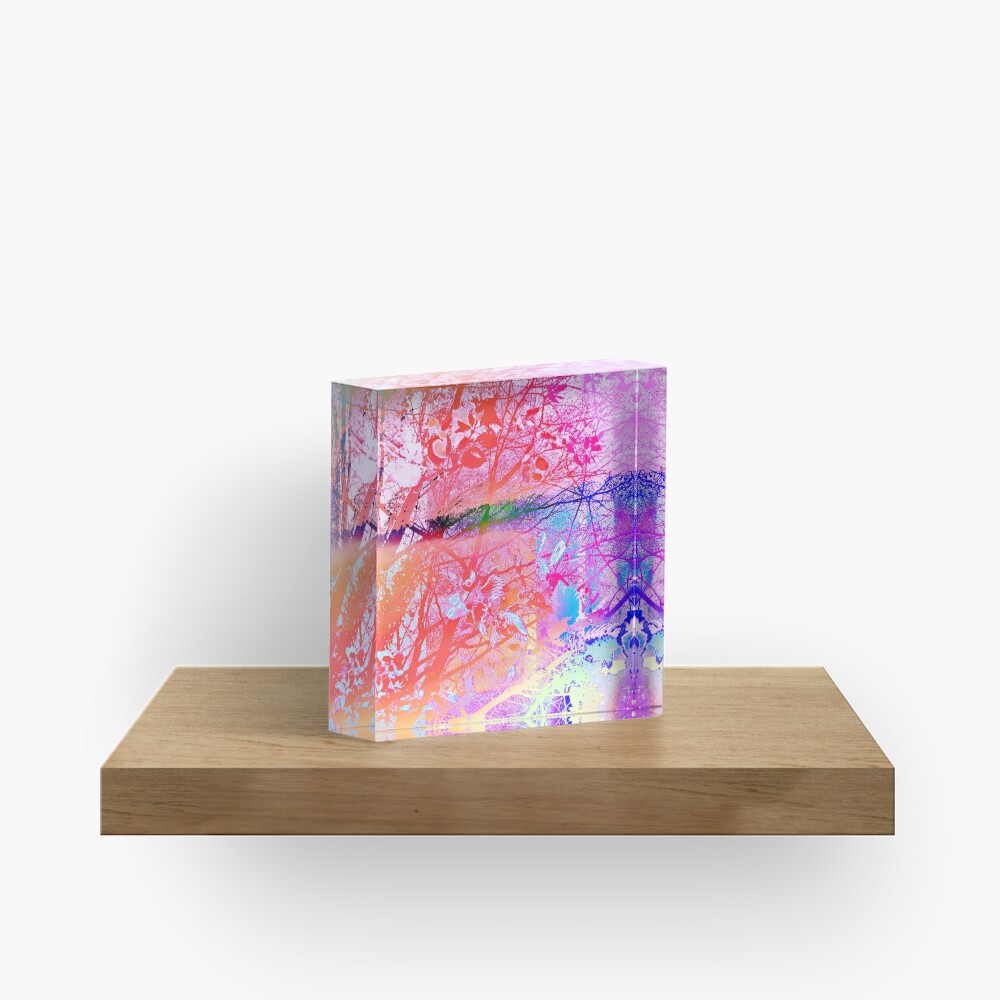 under the trees colorful Acrylic Block