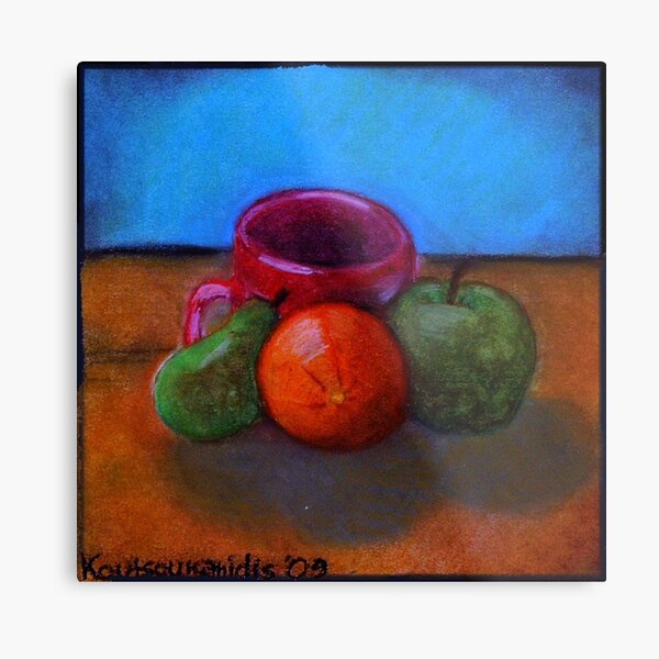 Fruits and Cup of Coffee Metal Print