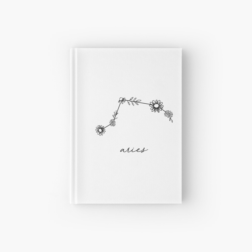 Aries Zodiac Wildflower Constellation Hardcover Journal