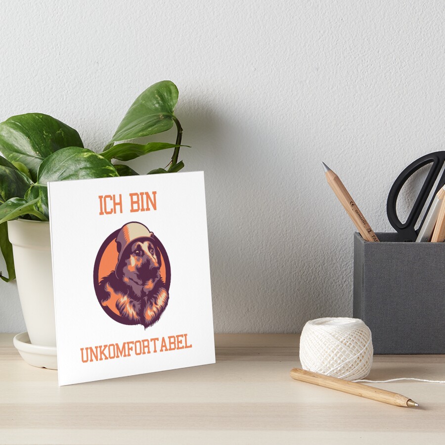 "Ich bin Unkomfortabel German Shepherd Meme" Art Board Print by