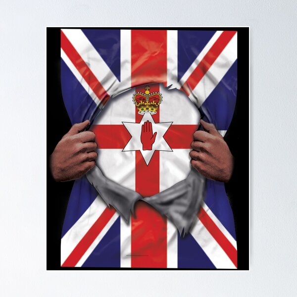 Item preview,  Northern Ireland Flag Great Britain Flag Ripped - Gift For Irish From Northern Ireland designed and sold by Popini.