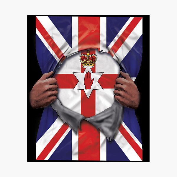 Item preview,  Northern Ireland Flag Great Britain Flag Ripped - Gift For Irish From Northern Ireland designed and sold by Popini.