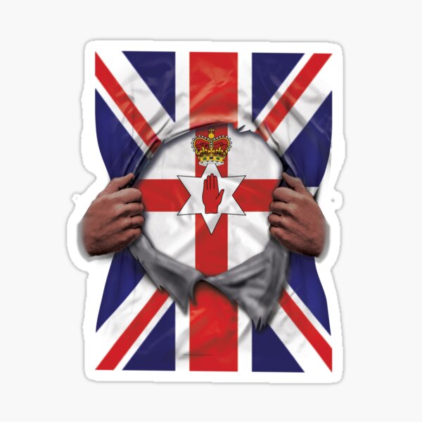 Item preview,  Northern Ireland Flag Great Britain Flag Ripped - Gift For Irish From Northern Ireland designed and sold by Popini.