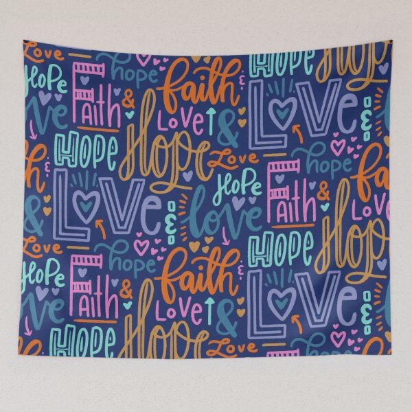 Item preview, Faith, hope & love - 1 Corinthians 13:13 handlettered pattern  designed and sold by NewBranchStudio.