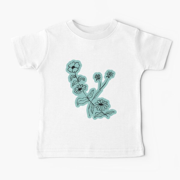Floral Illustration - August Leo Virgo Flower Blossoms Baby T-Shirt