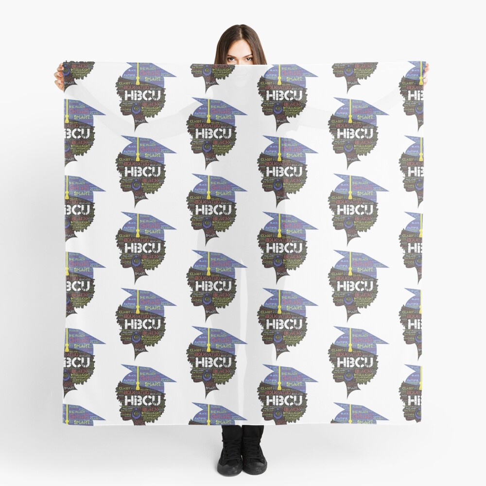 HBCU Grad Cap Words in Afro Gift Scarf