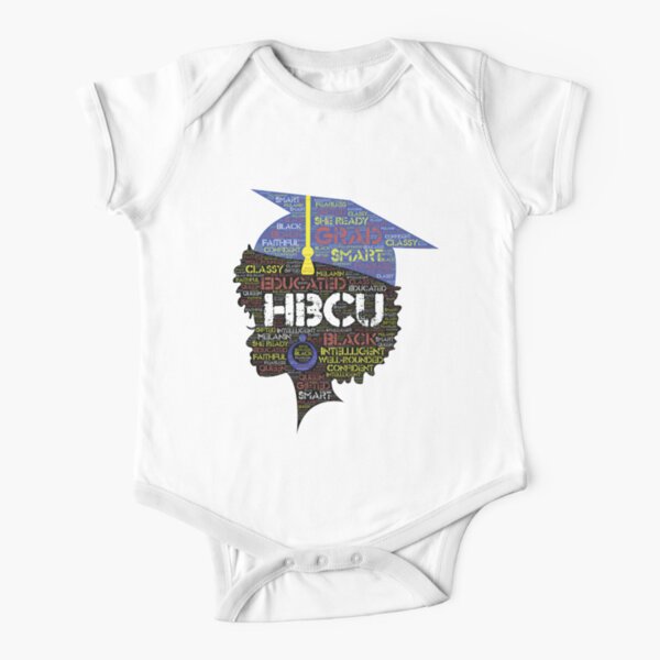 Hbcu Grad Cap Words In Afro Gift Baby One Piece By Blackartmatters Redbubble