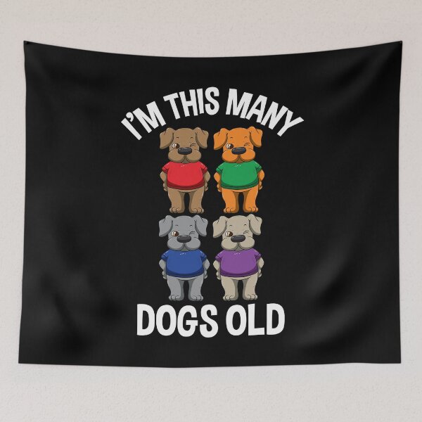 Item preview, I'm This Many Dogs Old 4 Year Old Birthday designed and sold by BornDesign.