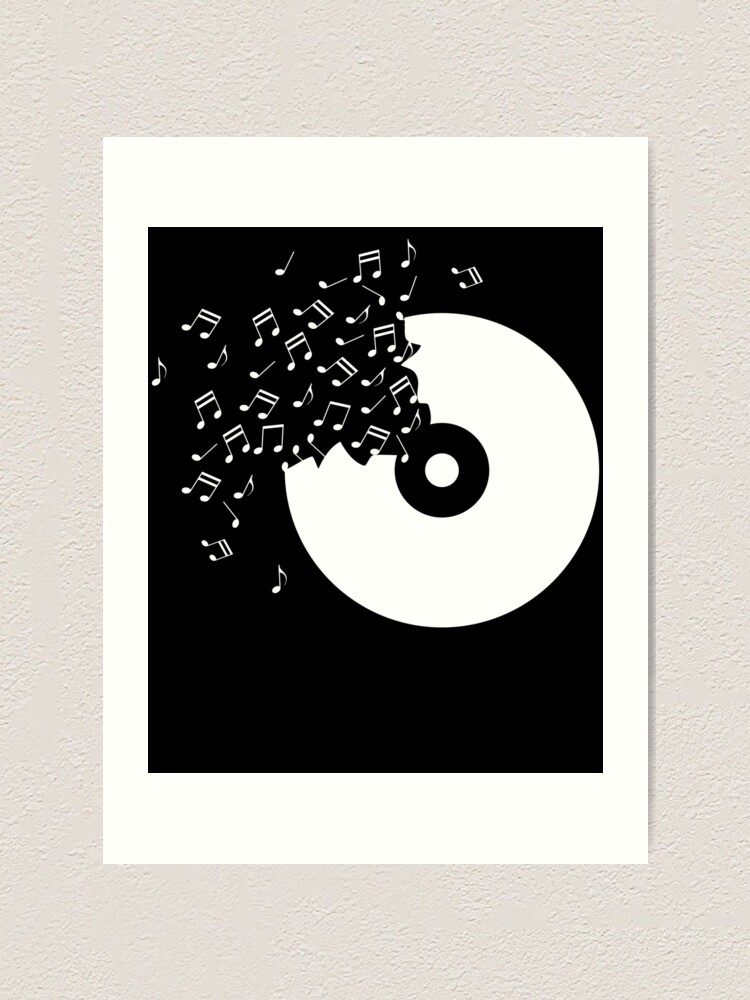 Vinyl Record T Shirt Sheet Music Motif Disco Dj Club | Art Print