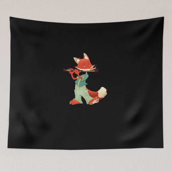 Item preview, Fox product - Cute Animal Playing Flute - Gift Ideas For Musicians designed and sold by stuch75.