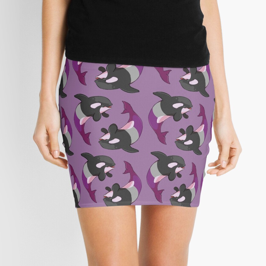 Asexuwhale - no text Mini Skirt