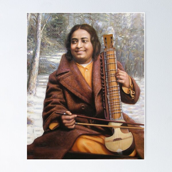 Artikel-Vorschau von Paramahansa Yogananda spielt Musikinstrument, designt und verkauft von heartsforlove.