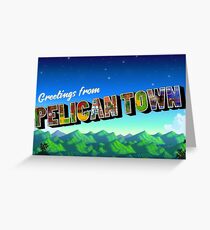 Greetings from Pelican Town | Stardew Valley Retro Postcard Greeting Card