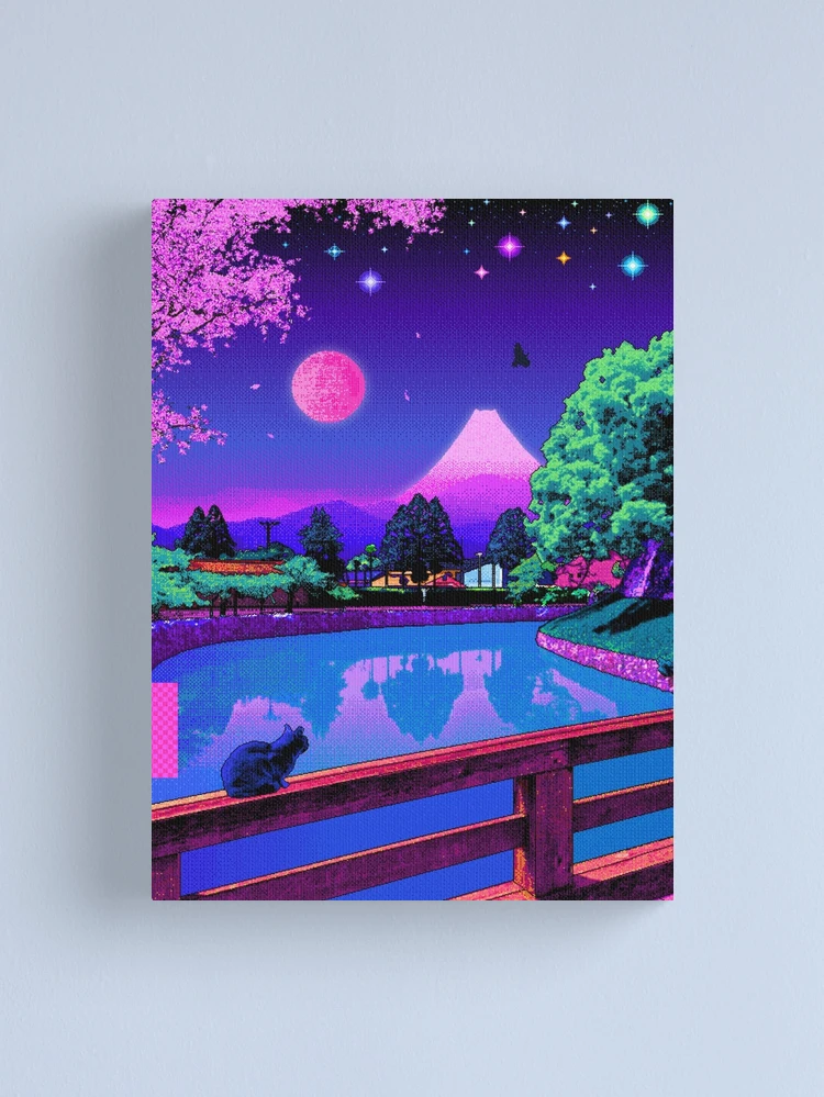 OC) I tried to make vaporwave moon with city, i think it