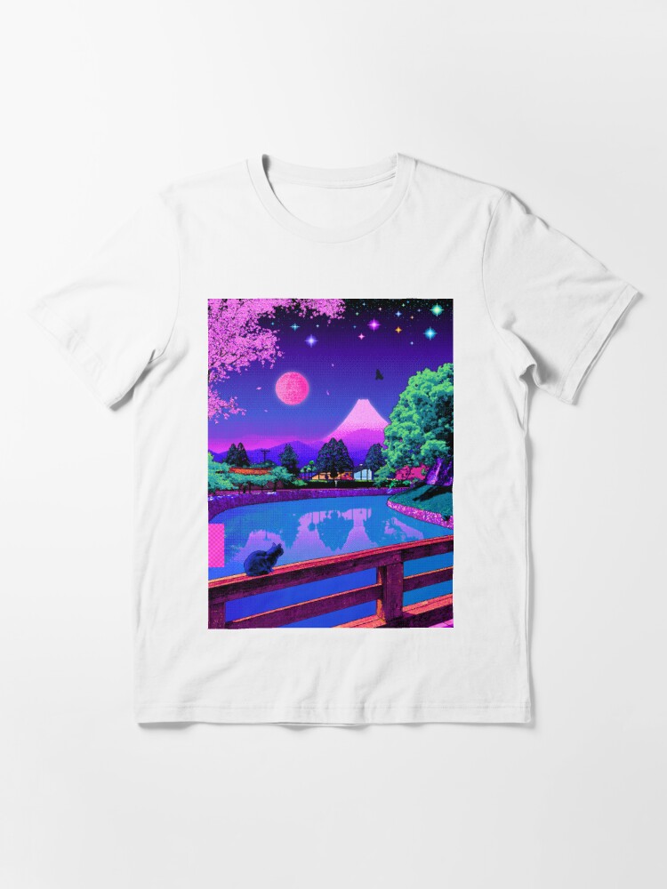 Vaporwave T Shirt Aesthetic 80s Pixel Art Japan Design Kawaii Cat T Shirt By Coolhiphoptees Redbubble