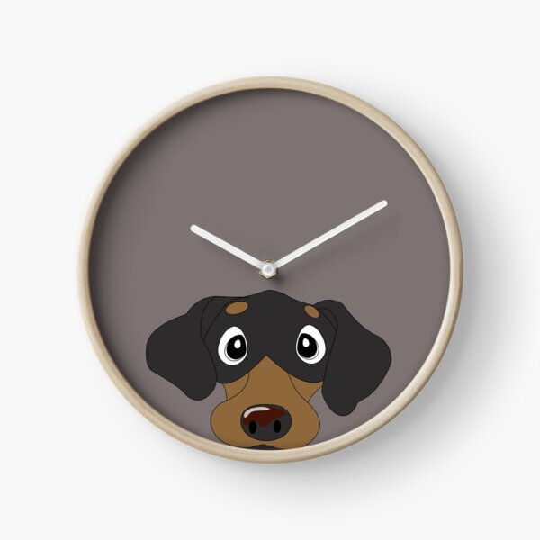 Black & Tan Dachie Dachshund Clock