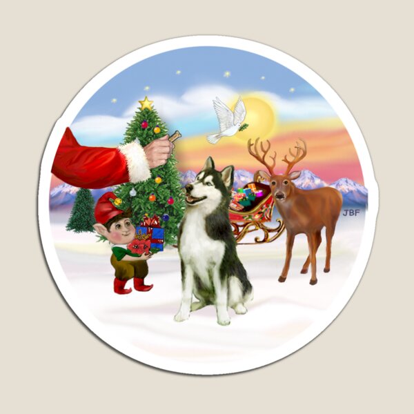 Santa's Treat for his Siberian Husky (A) Magnet