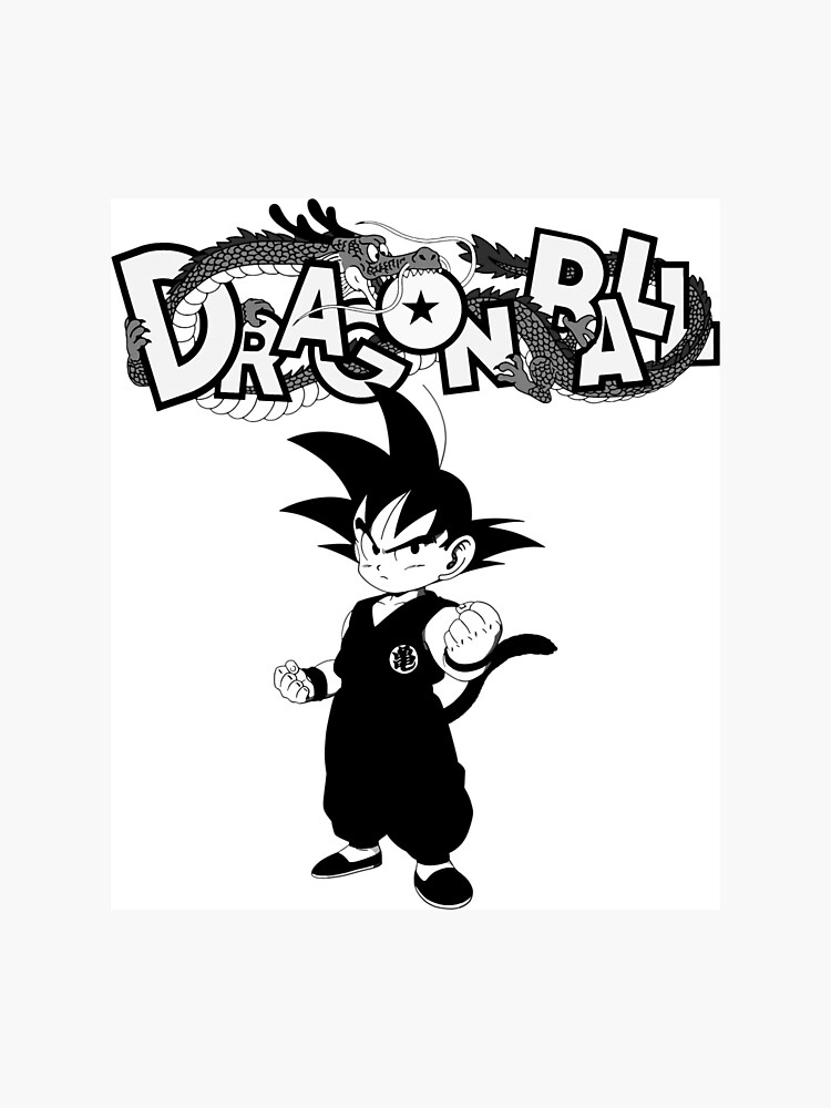 Kid Goku Dragonball Black White Photographic Print