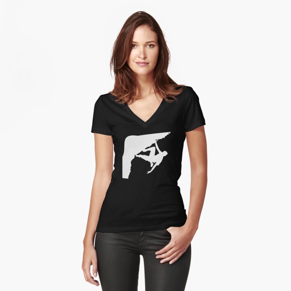 Aperçu de l'œuvre T-shirt moulant col V créée et vendue par climbing-tees.