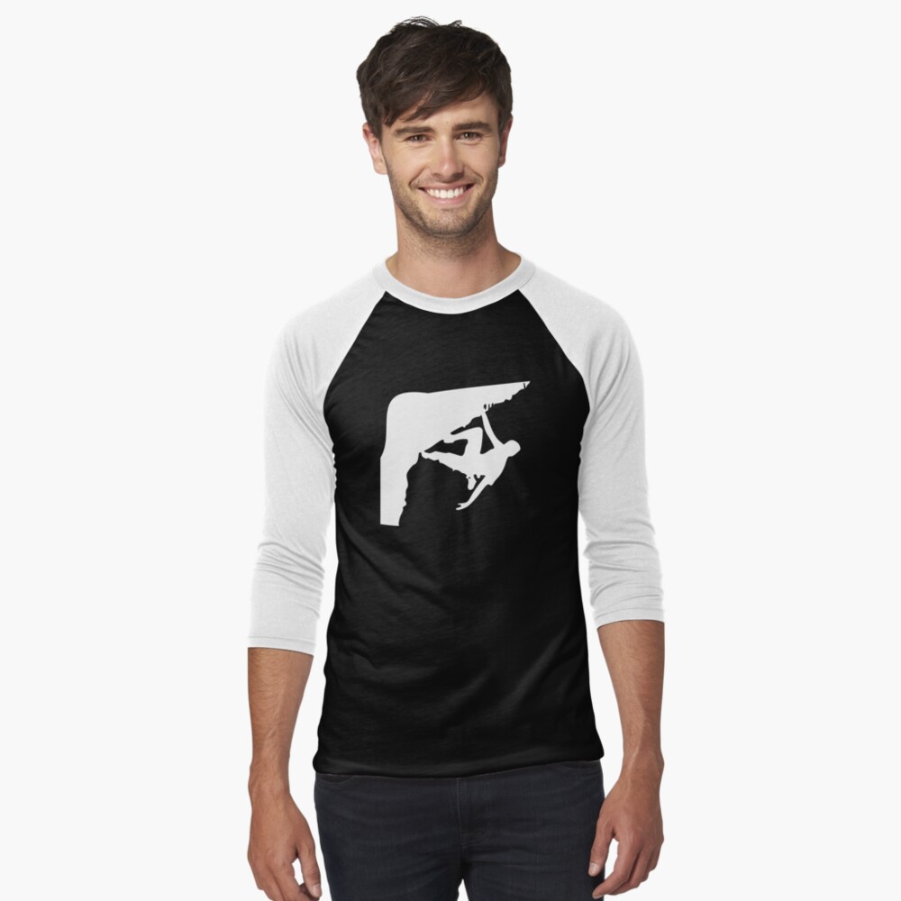 Aperçu de l'œuvre T-shirt baseball manches ¾ créée et vendue par climbing-tees.