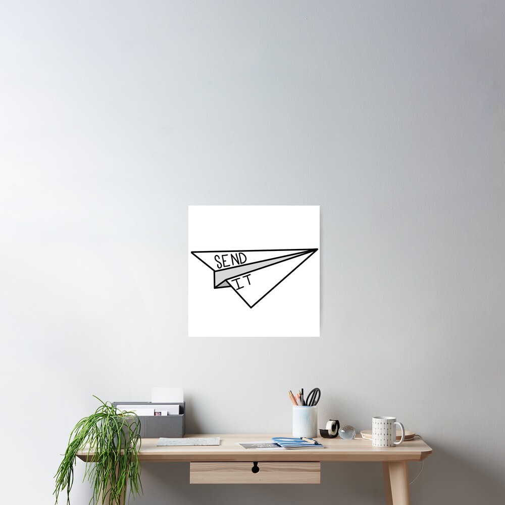 Send It // Simple Paper Airplane Drawing iPhone Case by Stop the