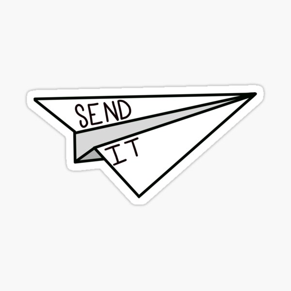 Send It Paper Plane Sticker