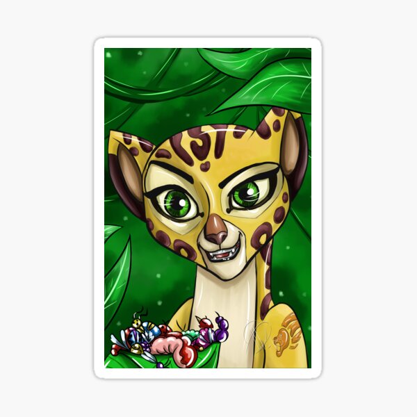 Lion Cartoon Guard Cheetah Sticker