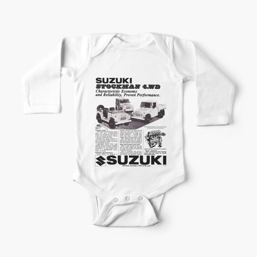 Suzuki Stockman Sj 410 413 Samurai Jimny Baby One Piece By Throwbackmotors Redbubble