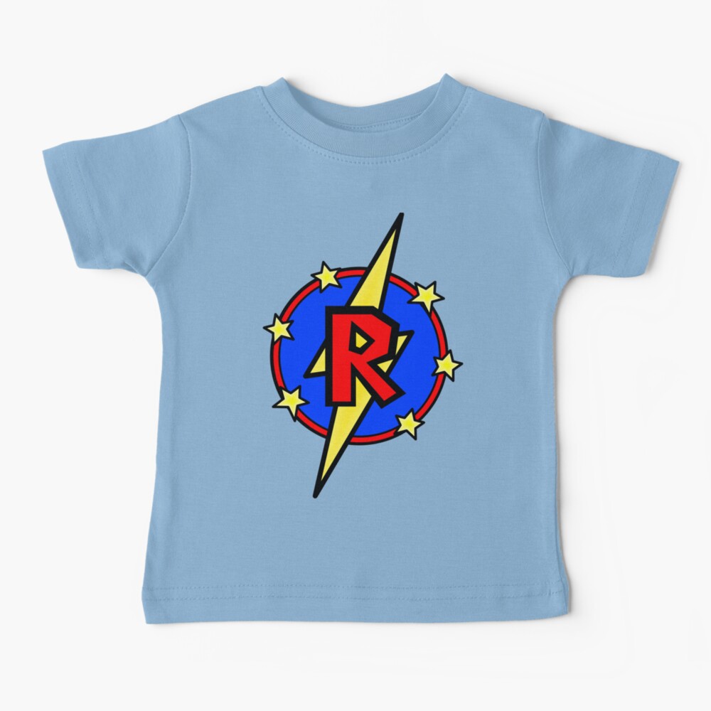 Cute Little SuperHero Geek - Super Letter R Baby T-Shirt