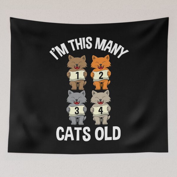 Item preview, I'm This Many Cats Old 4 Year Old Birthday designed and sold by BornDesign.