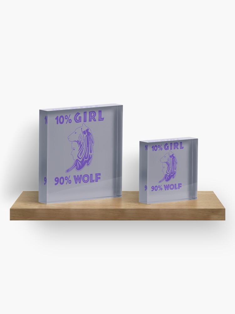 Alternate view of Girl is Wolf Design Acrylic Block